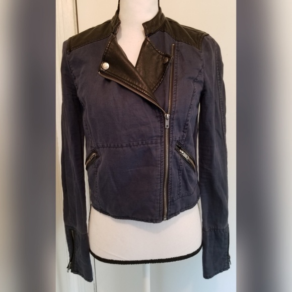 Free People Jackets & Blazers - Free People Leather Jean Cropped Jacket Moto Urban Free People Jackets & Blazers - Free People Leather Jean Cropped Jacket Moto Urban